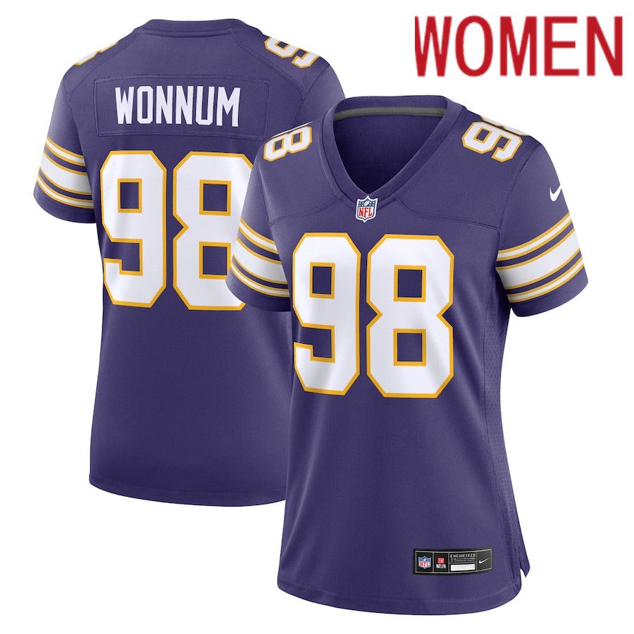 Women Minnesota Vikings 98 D.J. Wonnum Nike Purple Classic Player Game NFL Jersey